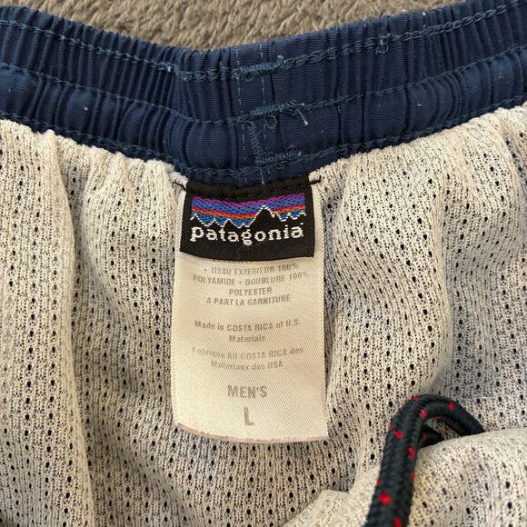 Patagonia Baggies Blue Shorts Elastic Waistband Drawstring Men's Size Large - Picture 8 of 9